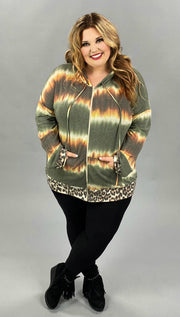 60 OR 26 OT-E {Under Your Skin}  Olive Leopard Contrast Jacket PLUS SIZE XL 2X 3X