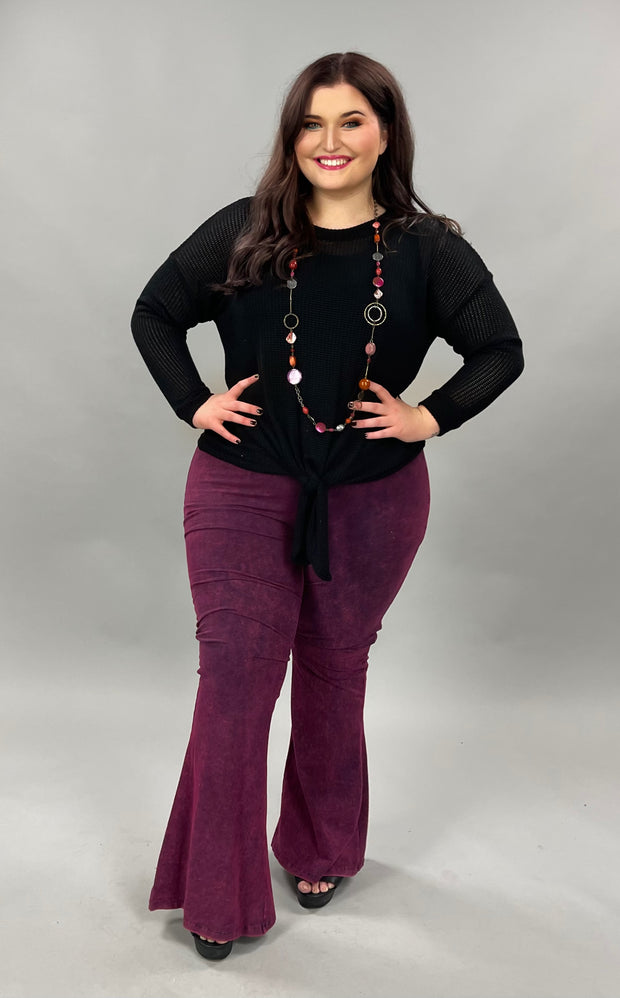 BT-B {Enjoying Life} Plum Mineral Wash Pants PLUS SIZE XL 2X 3X