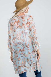 13 OT-Z {Paisley Aware} Blue Sheer SALE!! Paisley Print Kimono PLUS SIZE XL 2X 3X