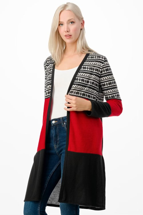 18 OT-A {Surprise Me} Black/Red Tiered Duster PLUS SIZE 1X 2X 3X