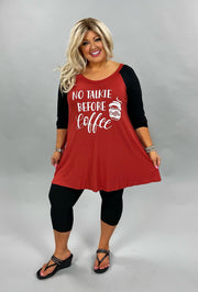 20 GT-C {Coffee Talk} Black/Rust Graphic Tee EXTENDED PLUS CURVY BRAND 1X 2X 3X 4X 5X 6X