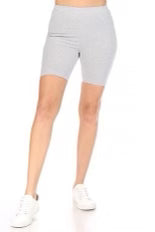 LEG-   {Confident Choice} Grey Biker Shorts PLUS SIZE 1X 2X 3X
