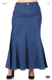 BT-Z {Sunday Morning} Indigo Denim Skirt PLUS SIZE XL 2X 3X