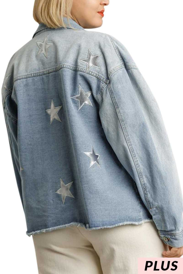 21 OT-D {Seeing Stars} UMGEE Denim Jacket W/Stars PLUS SIZE XL 1X 2X***SALE***