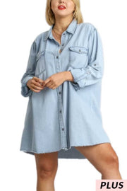 93 OT-B {My Fav Denim} "Umgee" Light Denim Jacket PLUS SIZE XL 1X 2X