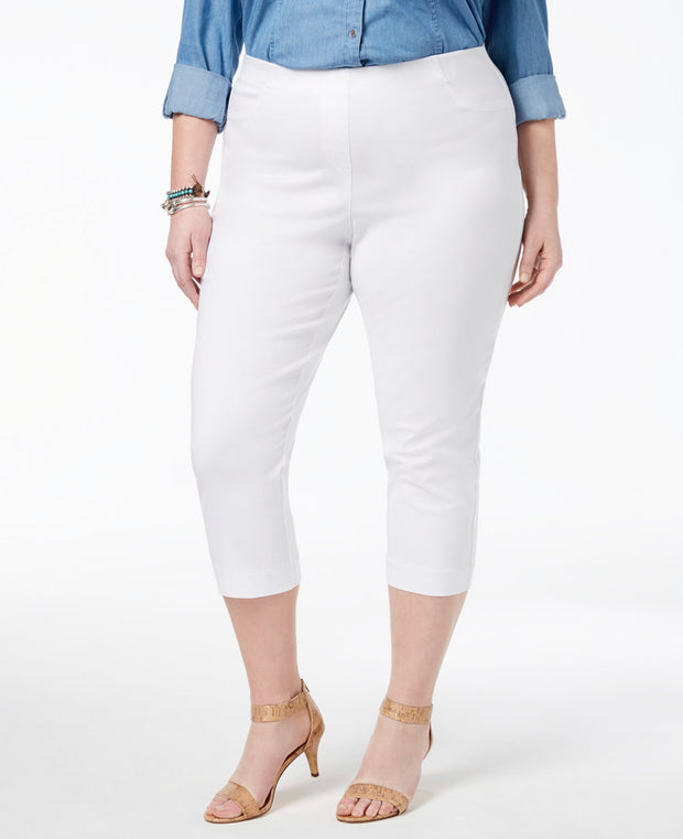 BT-Q  M-109  {Style & Co}  White Capri Pants RETAIL €56.50 PLUS SIZE 18W 22W 24W