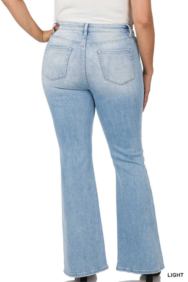 BT-L {Choosing Me} Light Blue Distressed Denim Jeans PLUS SIZE 34 36 38