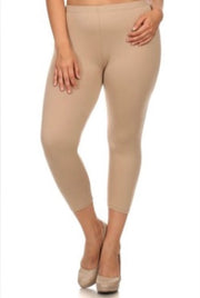 LEG 63 {Average Khaki} Khaki Buttersoft Capri Leggings EXTENDED PLUS SIZE 3X/5X