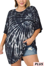 75 PSS-V {Shot In The Dark} Black Tie Dye Top PLUS SIZE 1X 2X 3X