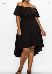 LD-C {Time For Love} Black Hi/Low Dress PLUS SIZE 1X 2X 3X