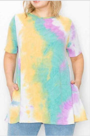 83 OR 44 PSS-D {No Better Time} Purple/Muli Tie Dye Top EXTENDED PLUS SIZE 3X 4X 5X  SALE!!!!