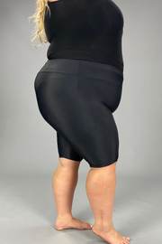 SWIM-A {Calypsa Shorts}  Black Long Bike Swim Shorts EXTENDED PLUS SIZE 1X 2X 3X 4X