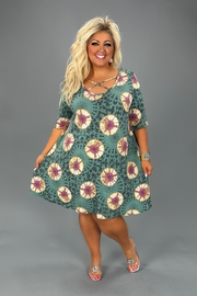 57 PSS-C {Feeling Superior}  SALE!! Teal Criss Cross Tie Dye Dress EXTENDED PLUS SIZE 3X 4X 5X