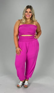 32 SET-D {Following The Dream} HOT PINK Bandeau Top Set PLUS SIZE 1X 2X 3X