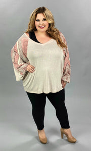 39 CP-W {Burning Love} Blush Mauve ***FLASH SALE***Contrast Top PLUS SIZE XL 2X 3X