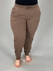 BT-O {Warm & Cozy} Mocha Fleece Lined Drawstring Pants PLUS SIZE 1X 2X 3X