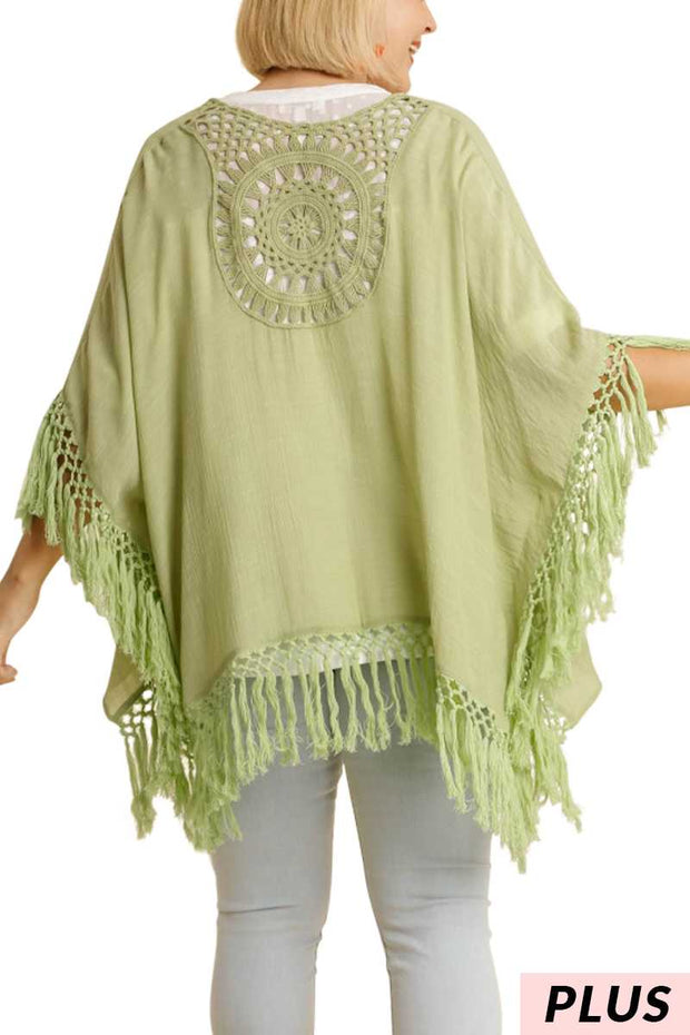 73 OT-A {Hippy At Heart} UMGEE Kiwi ***SALE***Green Kimono Plus Size XL/1X 1X/2X