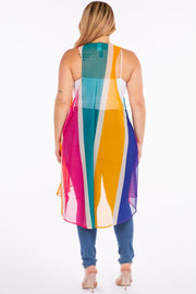 76 OT-A {Untamed} Multi-Color Striped Vest