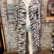 OT-Z {Get My Attention}  Ivory Tan Camo Waffle Duster PLUS SIZE XL 2X 3X