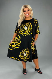 99 PSS-R {Blissful Beginnings}  SALE!! Black Lg. Floral Print Dress EXTENDED PLUS SIZE 4X 5X 6X