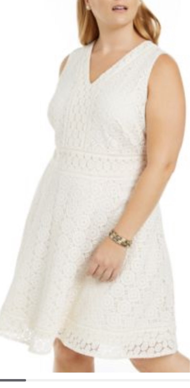 LD-D M-109 {Charter Club} Cream Lace Dress Retail €109.50 PLUS SIZE 2X  4X