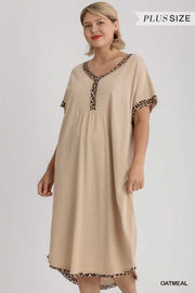 LD OR 29 CP-A {This Is It} Umgee Taupe/Leopard Dress PLUS SIZE XL 1X 2X