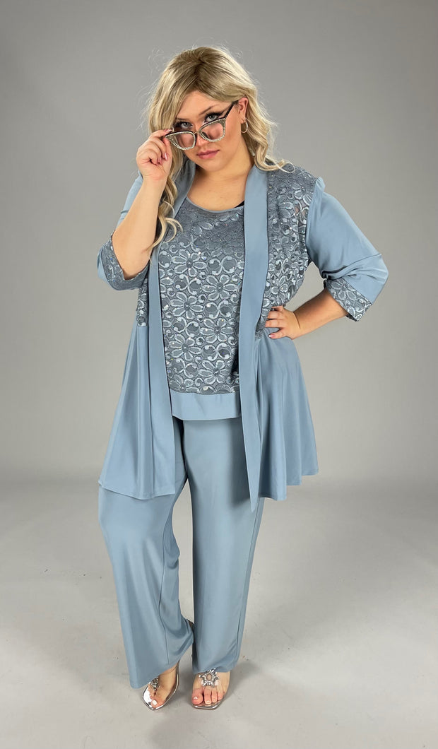 SET-A  M-109   {R&M Richards} Slate Blue Set Retail €119.00 PLUS SIZE 18W