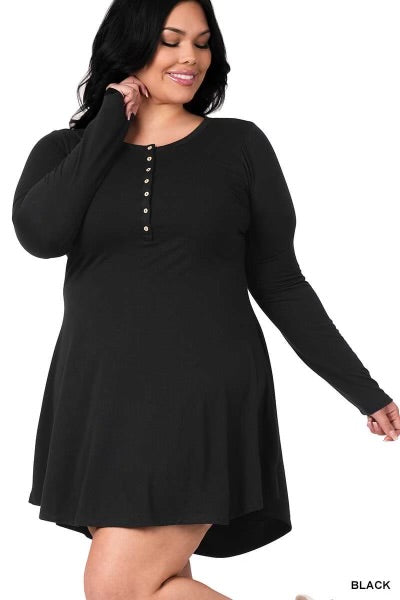 88 SLS-R {When You Notice} Black A-Line Dress PLUS SIZE 1X 2X 3X