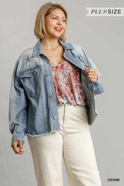 41 OT-A {Mega Star} "UMGEE" Light Blue Denim Jacket SALE!! PLUS SIZE XL 1X 2X