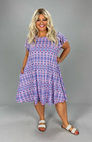 95 PSS-B {Beauty In You} Navy/Pink Print Dress PLUS SIZE 1X 2X 3X  *** FLASH SALE***