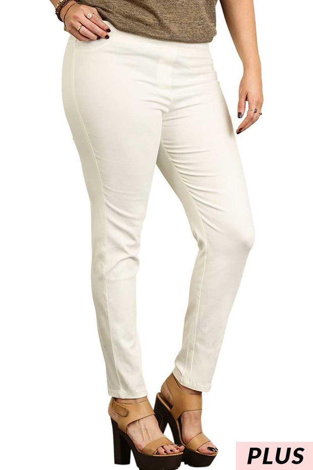 BT-M {More To The Story}  Umgee Cream Stretch Pants PLUS SIZE XL 1X 2X