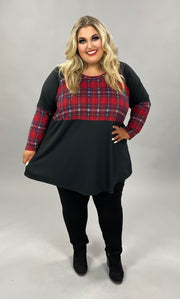 57 CP-Z {Just A Touch} ***FLASH SALE***Black/Red Plaid Tunic EXTENDED PLUS SIZE 4X 5X 6X