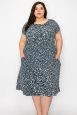 65 PSS {Loved Forever} Dark Green Floral Babydoll Dress PLUS SIZE 1X 2X 3X