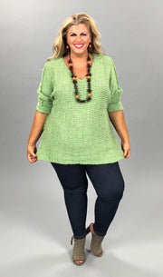 22 SQ-H {Easy Days} Green Sparkle Sweater PLUS SIZE XL 2X 3X