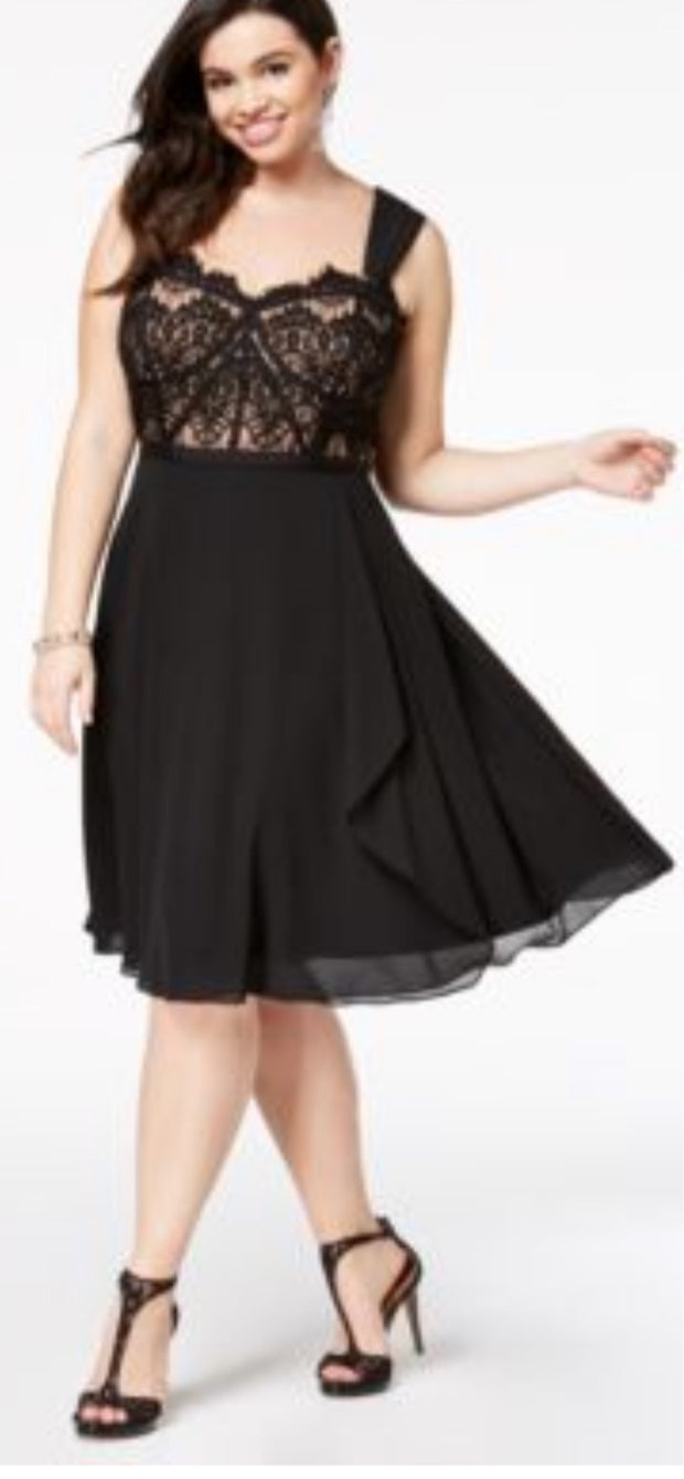 LD-A  M-109 {City Chic} Black Lace Dress Retail 149.00 PLUS SIZE 22W