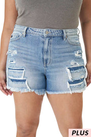 BT-H {KanCan} Distressed Denim Shorts PLUS SIZE 16 18 20 22