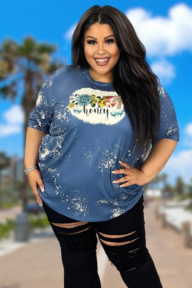33 GT-F {Howdy Honey} Blue Graphic Tee PLUS SIZE 3X