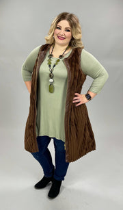 OT-E {A Thing Of Beauty} Brown Velour with Zip Front Vest