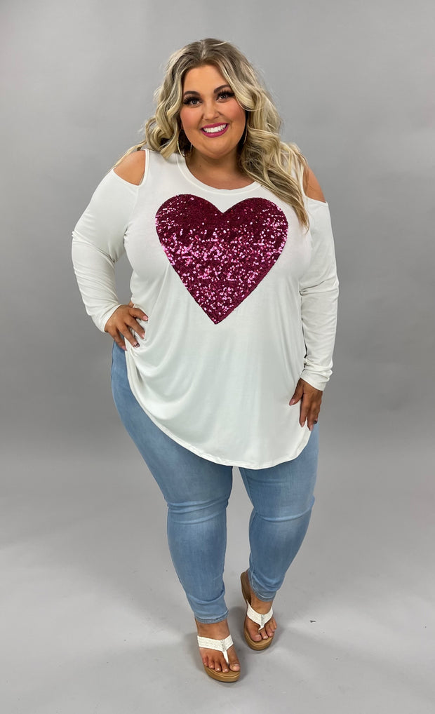 95 GT-A {Be Still My Heart} Ivory Open  Shoulder Heart Top SALE!!! CURVY BRAND!!  EXTENDED PLUS SIZE 1X 2X 3X 4X 5X 6X