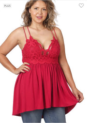 55 SV-A {Breaking The Rules} RED Spaghetti Strap Top PLUS SIZE 1X 2X 3X