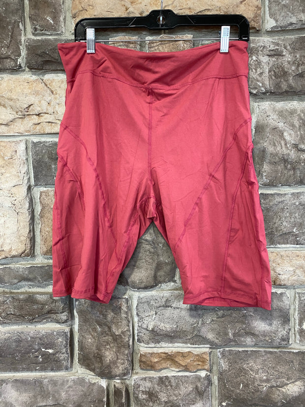 BIN 98 {Let's Bike} Coral Bike Shorts W/ Back Key Pocket PLUS SIZE 1X 2X 3X