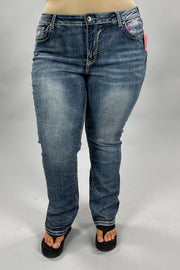 BT-J {True Luck} Flap Pocket Bootcut Mid-Rise Jeans