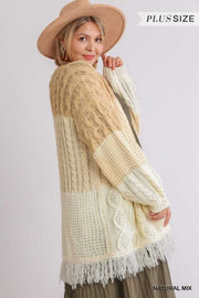 29 OT-A {Snuggled Up} Umgee Natural Mix Sweater PLUS SIZE XL 1X 2X***SALE***