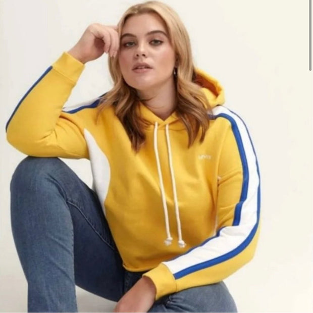 HD-A M-109 {Levi's} Yolk Yellow Cropped Hoodie Retail €59.50 PLUS SIZE 3X