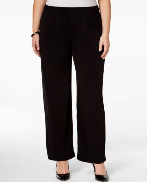 BT-A M-109  {NY Collection} Black Wide Leg Pants Retail €44.00 PLUS SIZE 2X