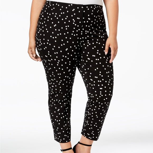 BT-A  M-109  {Alfani} Black Polka Dot Pants Retail $84.50 PLUS SIZE 14W