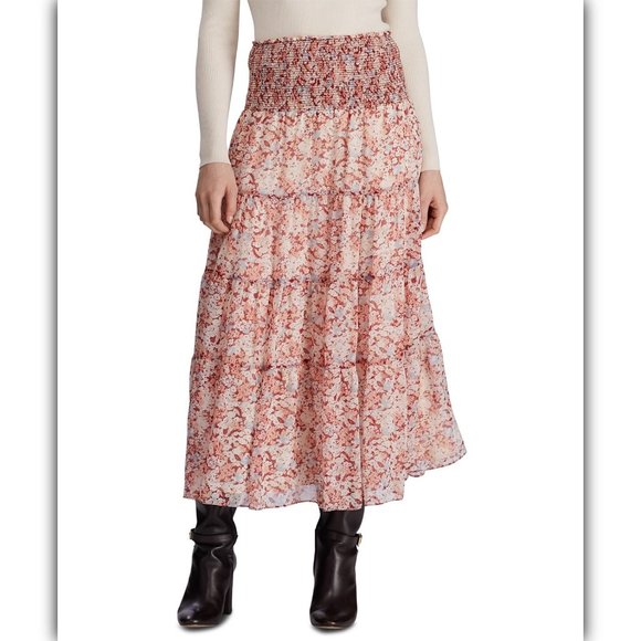 BT-Q  M-109 {Ralph Lauren} Rose Skirt Retail 145.00 PLUS SIZE 20W