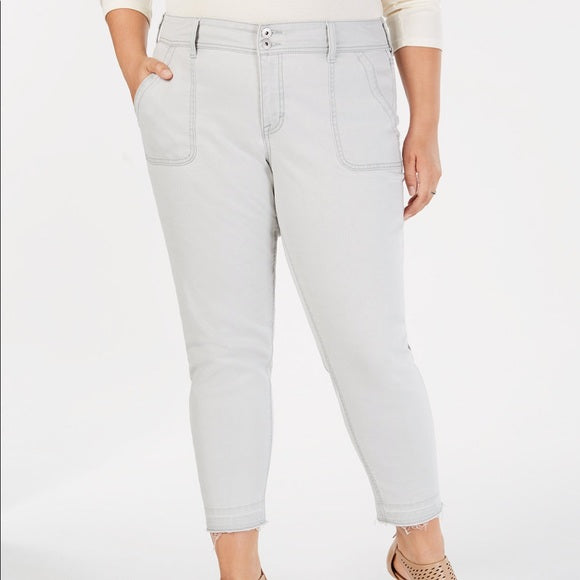 BT-G M-109 {Style & Co} Stone Raw-Hem Skinny Pants Retail $56.50 PLUS SIZE 22W