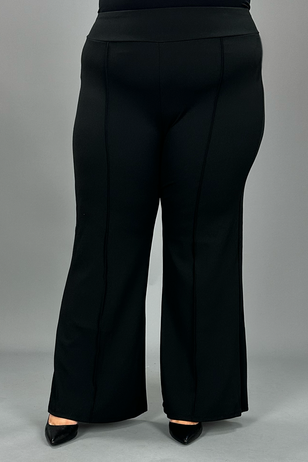 BT-N {Power To Change} Black Flared Leg Dress Pants PLUS SIZE 1X 2X 3X