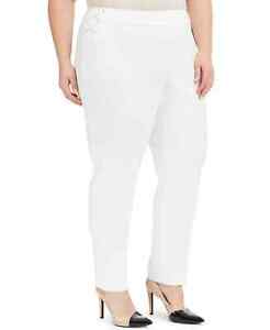 BT-M M-109  {Calvin Klein} Soft White Pants Retail €99.50 PLUS SIZE 16W 18W